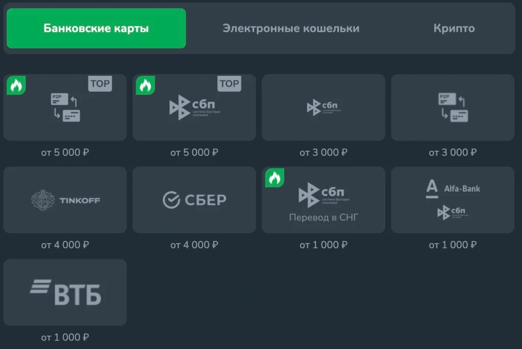 Платежные системы в Cactus Casino
